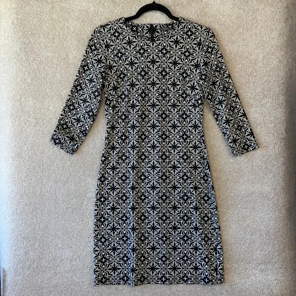 J McLaughlin Catalina Cloth Dress Size XS Geometric Sheath‎ Modest Business - Picture 2 of 7
